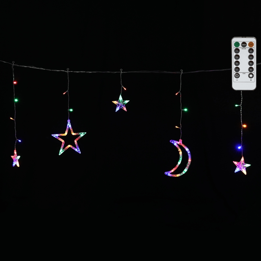 Aigostar - LED RGBY Guirnalda de exterior 120xLED/8 funciones 3x0,6m IP44 multicolor + mando a distancia