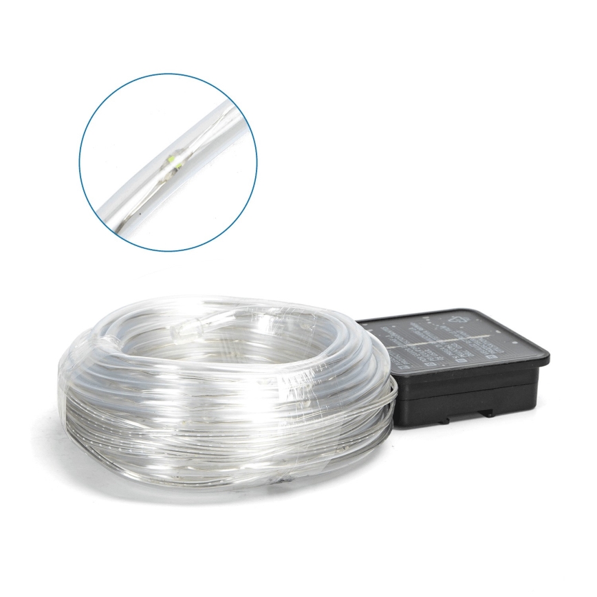 Aigostar - Cadena de luces navideñas solares LED 100xLED/8 funciones 12m IP65 blanco frío 800 mAh