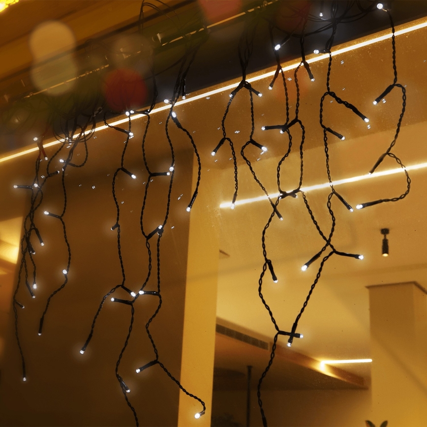 Aigostar - Cadena de luces navideñas solares LED 100xLED/8 funciones 8x0,6m 500 mAh IP65 blanco frío