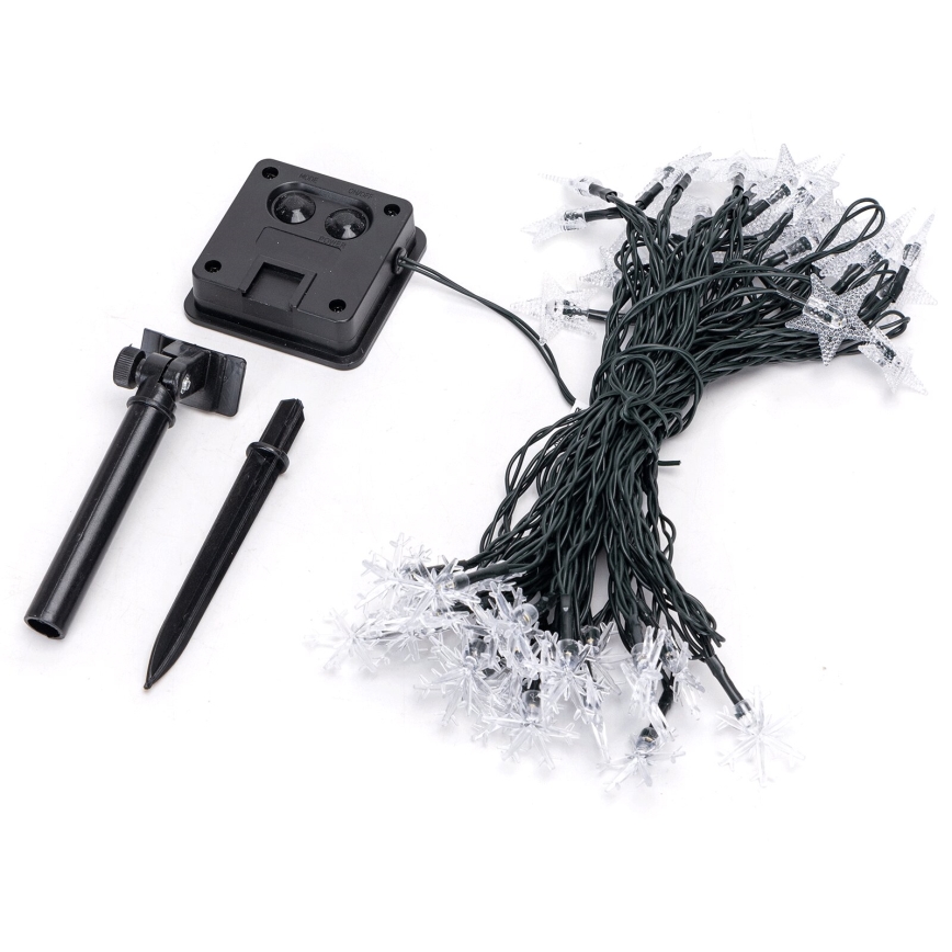 Aigostar - Cadena de luces navideñas solares LED 50xLED/8 funciones 12m 800mAh IP65 blanco cálido
