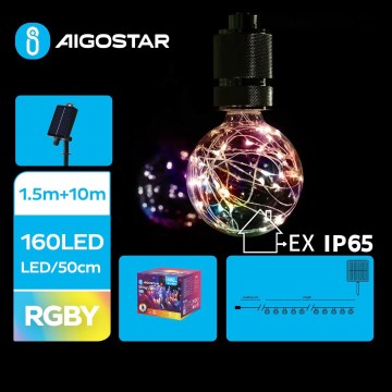 Aigostar - Cadena de Navidad LED solar 20xLED/8 funciones 11,5m IP65 multicolor