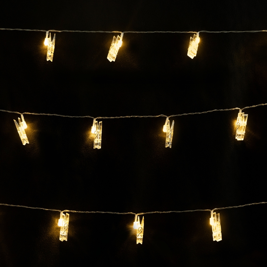 Aigostar - Cadena decorativa LED 20xLED/5W/USB 6 m blanco cálido