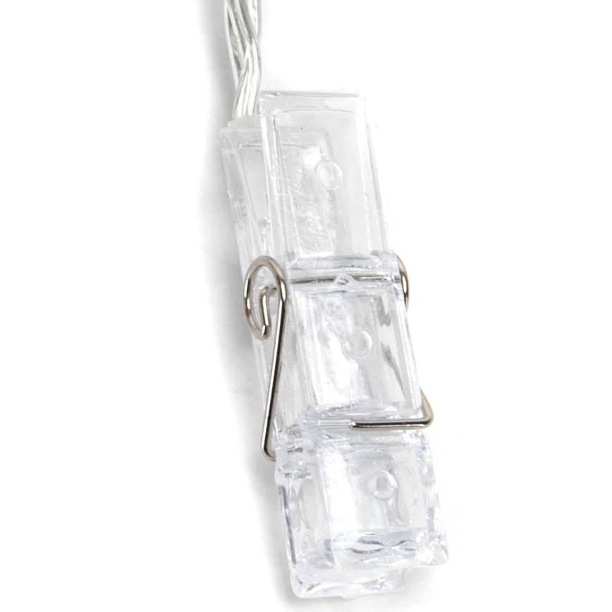 Aigostar - Cadena decorativa LED con pinzas 20xLED/3xAA 3,3m blanco cálido