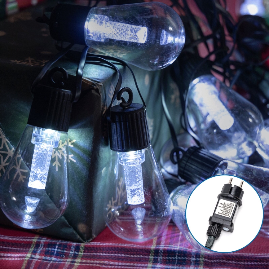 Aigostar - Cadena decorativa LED para exterior 20xLED/13m IP44, blanco frío