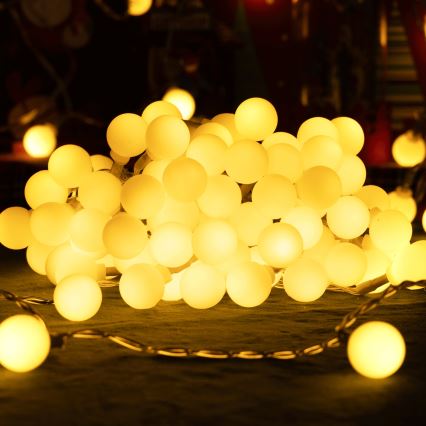 Aigostar - Cadena decorativa LED para exterior 50 LEDs/8 funciones 5 m IP44 blanco cálido