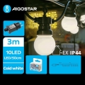 Aigostar - Cadena decorativa LED para exteriores 10xLED/3m IP44 blanco frío