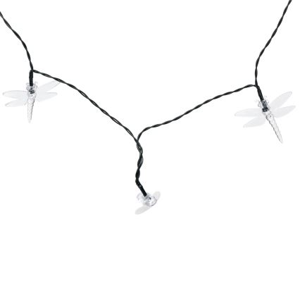 Aigostar - Guirnalda solar LED decorativa 50 LEDs/8 funciones 10 m 800 mAh IP65 blanco cálido