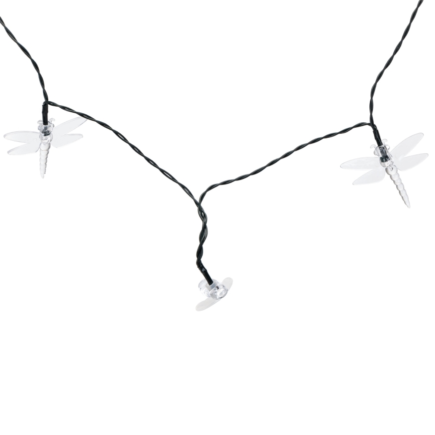 Aigostar - Guirnalda solar LED decorativa 50 LEDs/8 funciones 10 m 800 mAh IP65 blanco cálido