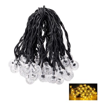 Aigostar - Cadena decorativa solar LED 50xLED/8 funciones 12m IP65 800 mAh blanco cálido