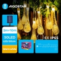 Aigostar - Cadena decorativa solar LED 50xLED/8 funciones 12m IP65 blanco cálido 800 mAh