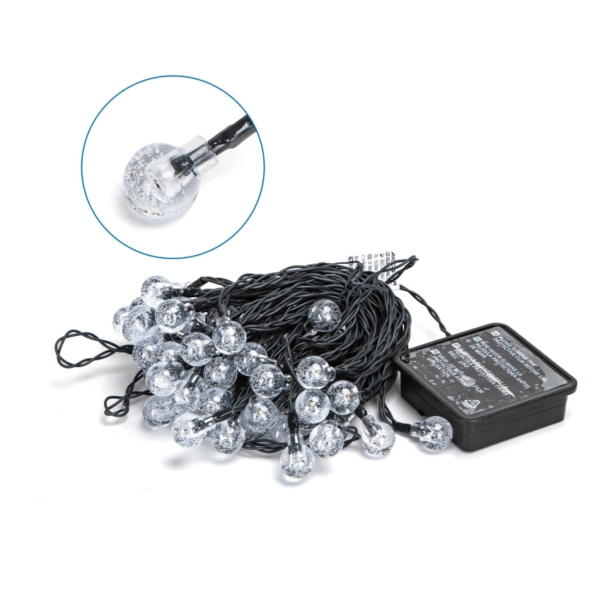 Aigostar - Cadena decorativa solar LED 50xLED/8 funciones 12m 800 mAh IP65 blanco cálido