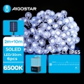 Aigostar - Cadena decorativa solar LED 50xLED/8 funciones 12m IP65 blanco frío 800 mAh