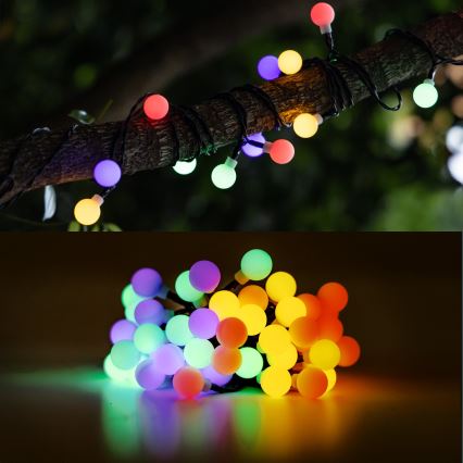 Aigostar - Cadena decorativa solar LED 50xLED/8 funciones 12m IP65 800 mAh multicolor
