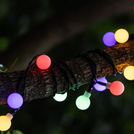 Aigostar - Cadena decorativa solar LED 50xLED/8 funciones 12m IP65 800 mAh multicolor