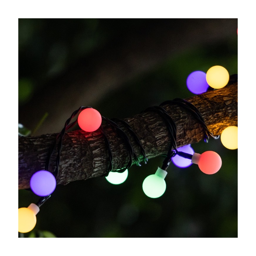 Aigostar - Cadena decorativa solar LED 50xLED/8 funciones 12m IP65 800 mAh multicolor
