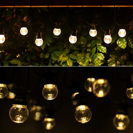 Aigostar - Cadena LED decorativa para exteriores 10xLED/8m IP44 blanco cálido