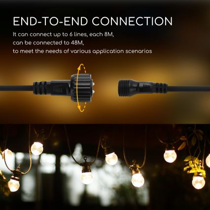 Aigostar - Cadena LED decorativa para exteriores 10xLED/8m IP44 blanco cálido