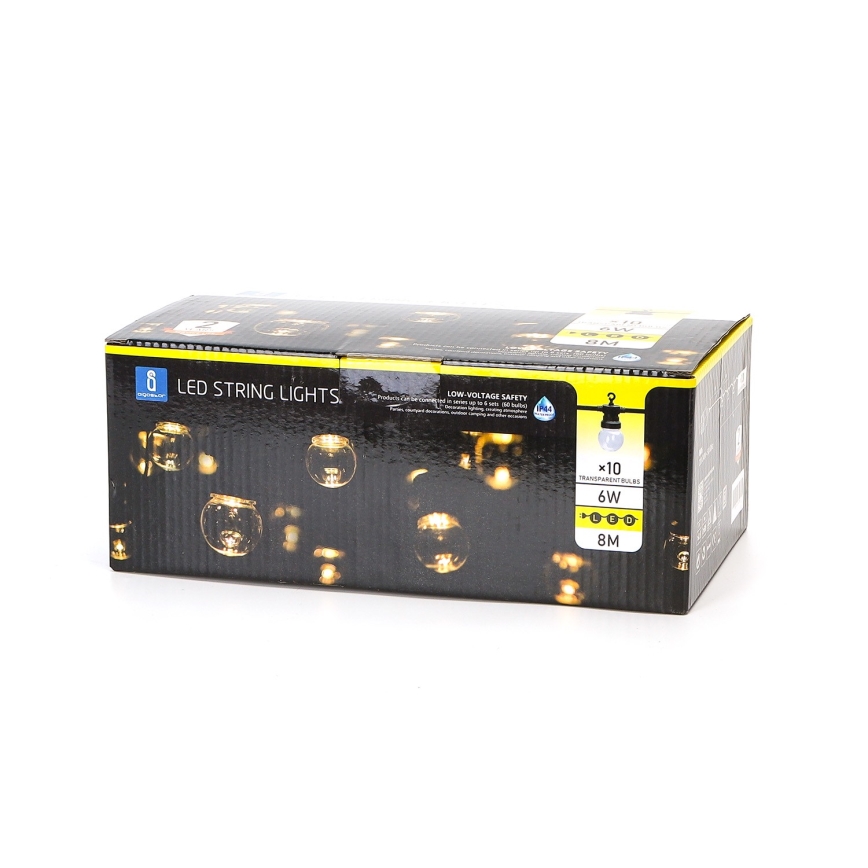Aigostar - Cadena LED decorativa para exteriores 10xLED/8m IP44 blanco cálido