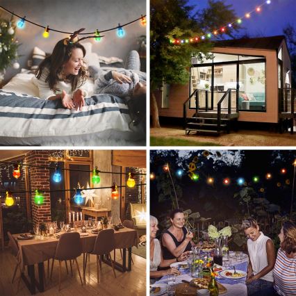 Aigostar - Cadena LED decorativa para exteriores 10xLED/8m IP44 blanco cálido