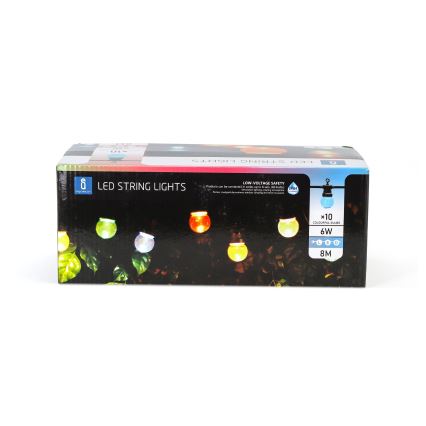 Aigostar - Cadena LED decorativa para exteriores 10xLED/8m IP44 blanco cálido