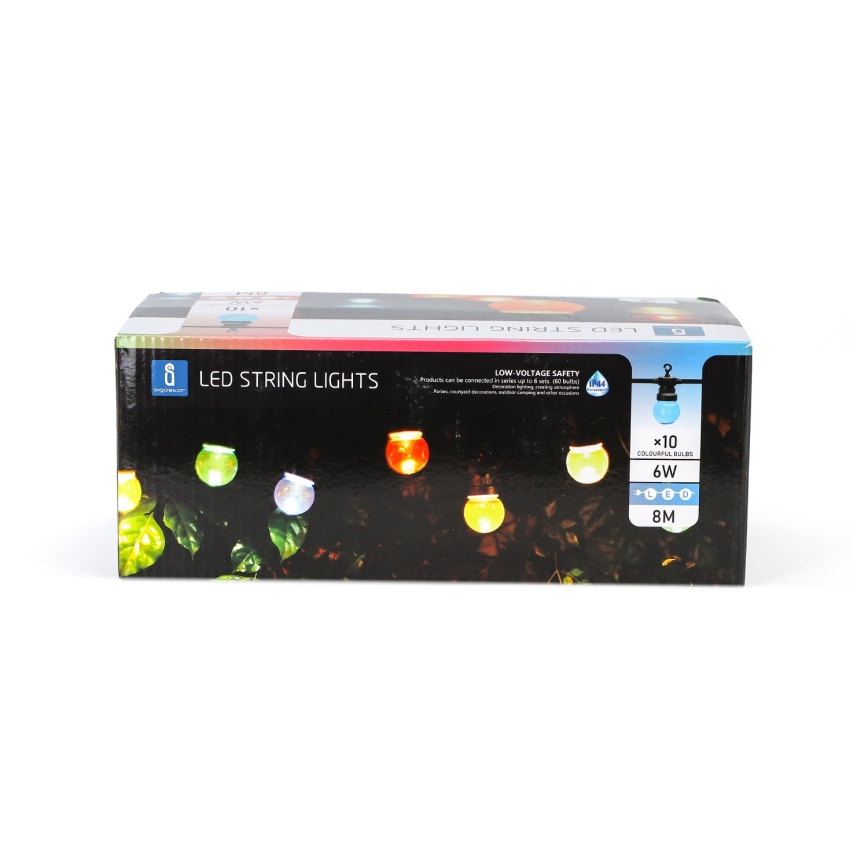 Aigostar - Cadena LED decorativa para exteriores 10xLED/8m IP44 blanco cálido