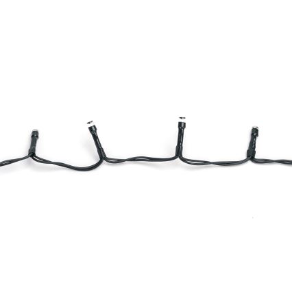 Aigostar - Cadena de luces LED para exterior, 100 LEDs, 8 funciones, 3 pilas AA, 5,3 m, IP44, blanco frío