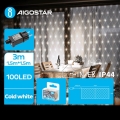 Aigostar - Cadena LED exterior 100xLED/8 funciones 4,5x1,5m IP44 blanco frío