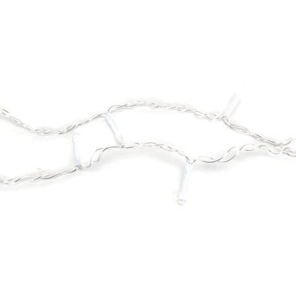 Aigostar - Cadena LED navideña exterior 100xLED/8 funciones/3xAA 4,5x1,5m IP44 blanco frío