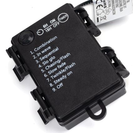 Aigostar - Cadena LED navideña exterior 150xLED/8 funciones/3xAA 15,3m IP44 blanco frío