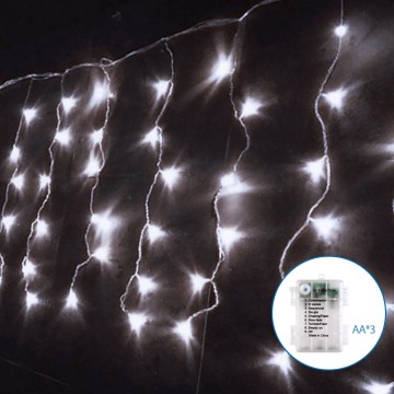 Aigostar - Cadena LED navideña exterior 200xLED/8 funciones 13x0,4m IP44 blanco frío