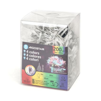 Aigostar - Cadena LED navideña exterior 200xLED/8 funciones 23m IP44 multicolor