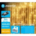 Aigostar - Cadena LED navideña exterior 300xLED/8 funciones 6x3m IP44 blanco cálido
