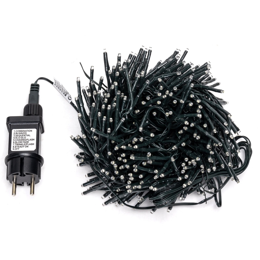 Aigostar - Cadena LED navideña exterior 400xLED/8 funciones 13m IP44 blanco frío