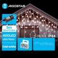 Aigostar - Cadena LED navideña exterior 400xLED/8 funciones 23x0,6m IP44 blanco frío