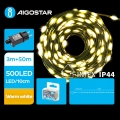 Aigostar - Cadena LED navideña exterior 500xLED/8 funciones 53m IP44 blanco cálido