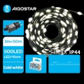 Aigostar - Cadena LED navideña exterior 500xLED/8 funciones 53m IP44 blanco frío