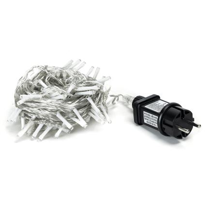 Aigostar - Cadena LED navideña exterior 50xLED/8 funciones 8m IP44 blanco frío