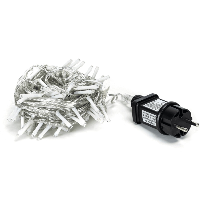 Aigostar - Cadena LED navideña exterior 50xLED/8 funciones 8m IP44 blanco frío