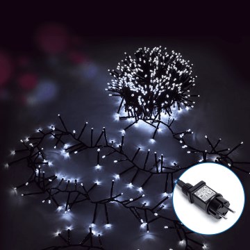 Aigostar - Cadena LED navideña exterior 600xLED/8 funciones 18m IP44 blanco frío