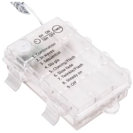 Aigostar - Guirnalda LED para exterior 25xLED/3xAA/8 funciones 2,8 m IP44 blanco frío