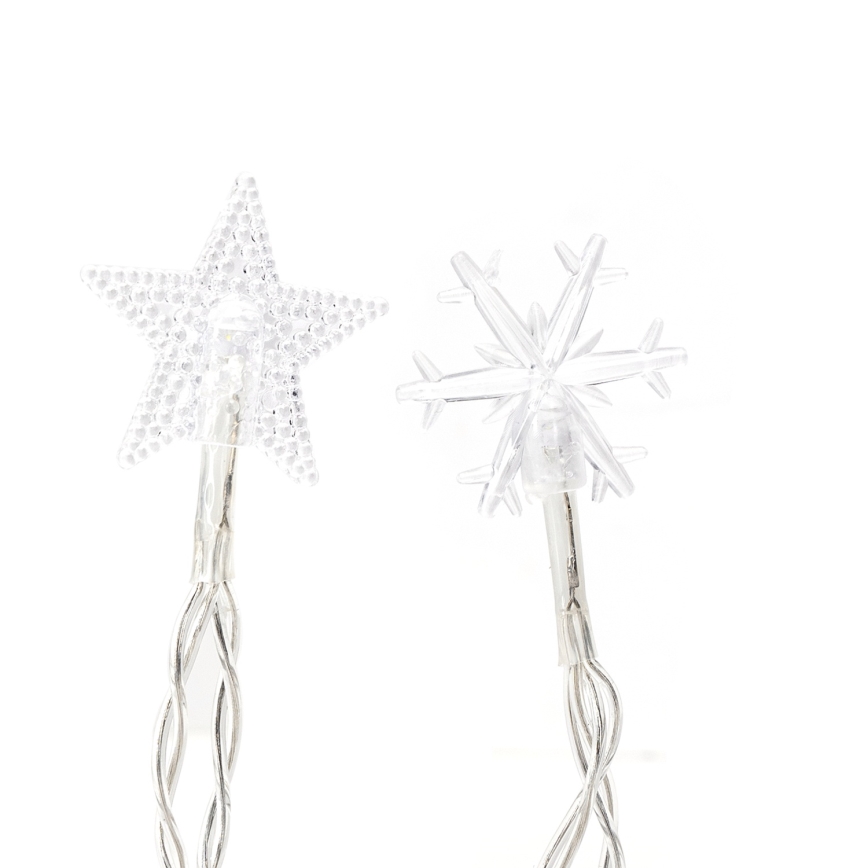 Aigostar - Guirnalda LED exterior 25 LEDs/8 funciones 3xAA 2,5 m IP44 blanco frío