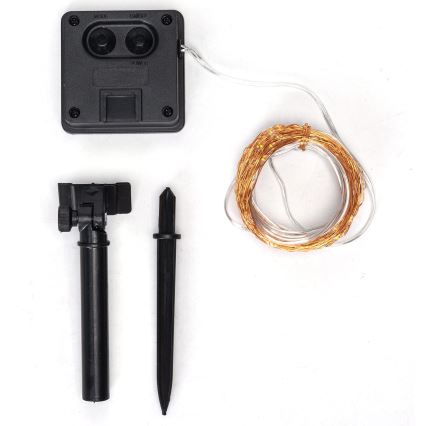 Aigostar - Guirnalda solar LED 100 LEDs / 8 funciones, 12 m, IP65, 800 mAh, blanco frío