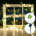 Aigostar - Cadena solar LED 100xLED/12m IP65 300 mAh blanco cálido hiedra