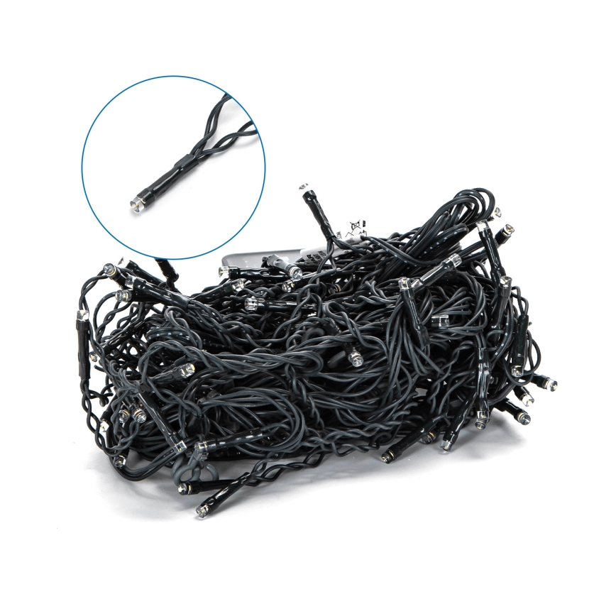 Aigostar - Guirnalda solar LED 100 LEDs/8 funciones 8x0,6m 500 mAh IP65 blanco frío