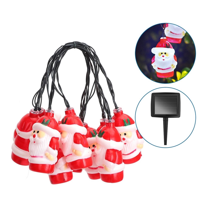 Aigostar - Cadena solar LED de navidad 10xLED/3,8 m IP44 blanco frío 400 mAh