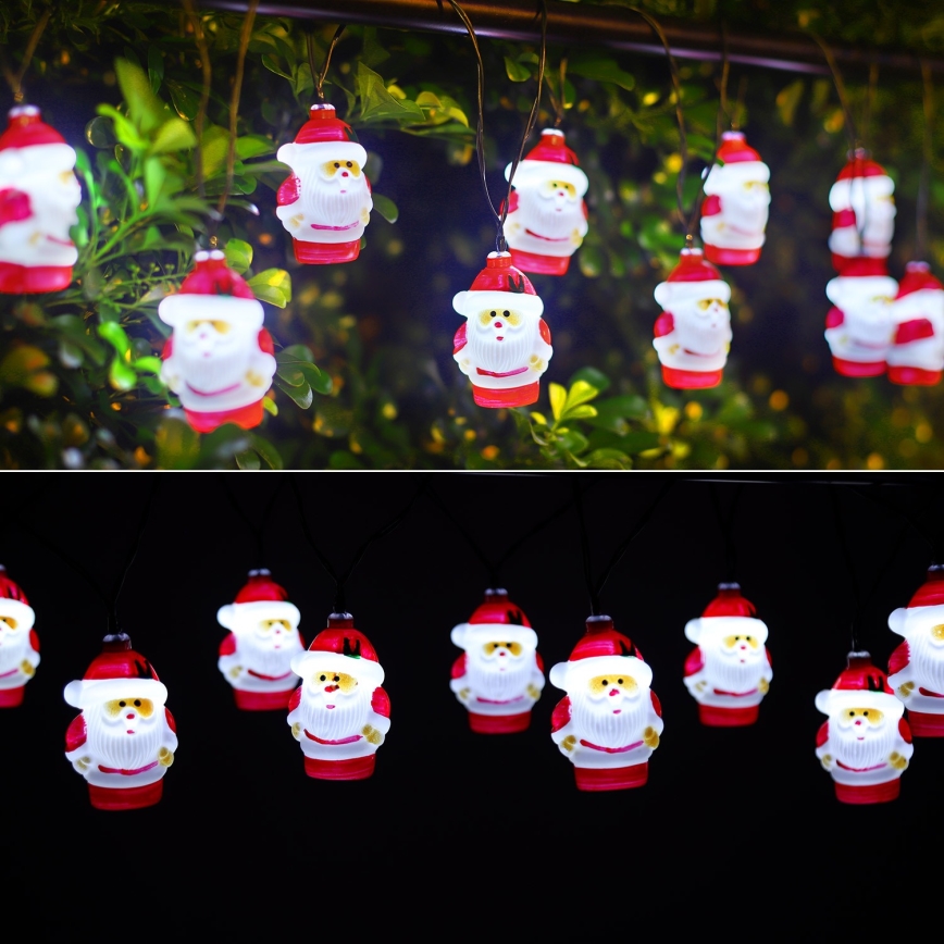 Aigostar - Cadena solar LED de navidad 10xLED/3,8 m IP44 blanco frío 400 mAh
