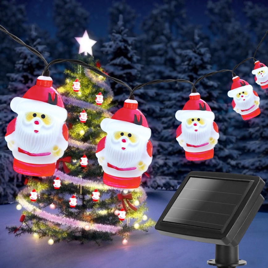 Aigostar - Cadena solar LED de navidad 10xLED/3,8 m IP44 blanco frío 400 mAh