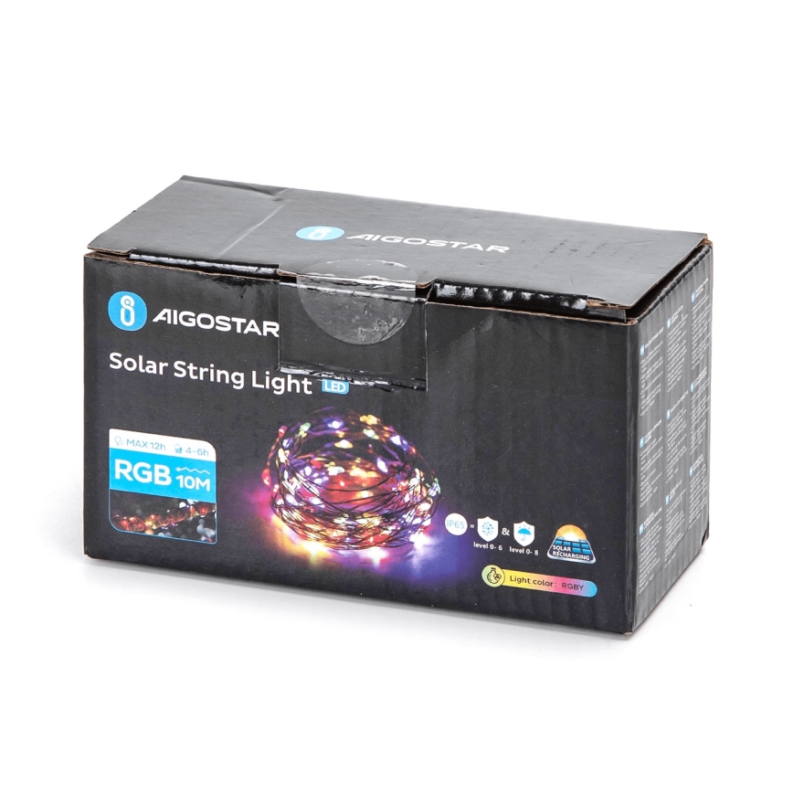 Aigostar - Cadena solar LED LED/8 funciones 12m 800 mAh IP65 800 mAh multicolor