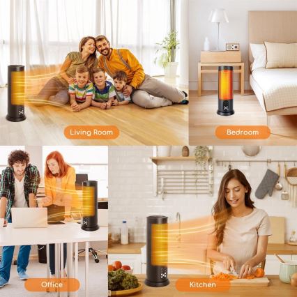 Aigostar - Calefactor eléctrico 1500W/230V + mando a distancia