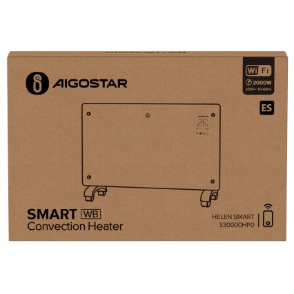 Aigostar - Calefactor eléctrico inteligente/convector 2000 W Wi‑Fi